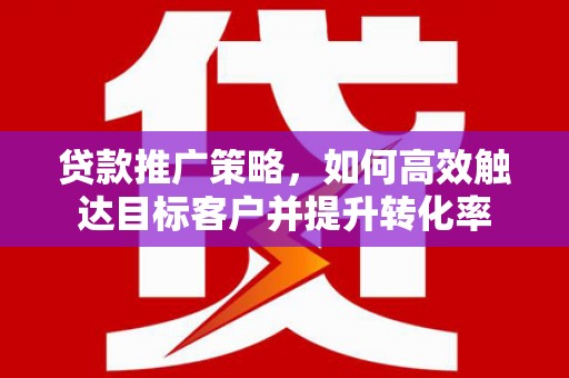 美姑贷款推广策略，如何高效触达目标客户并提升转化率
