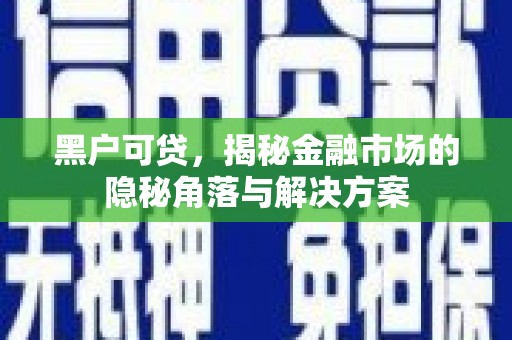 美姑黑户可贷，揭秘金融市场的隐秘角落与解决方案