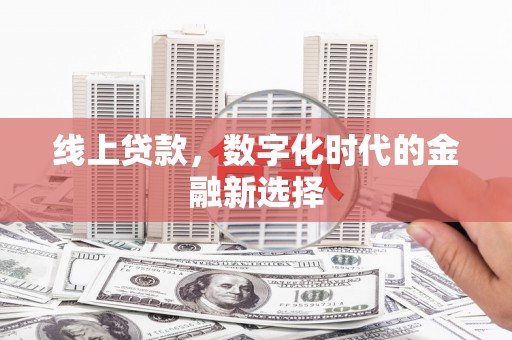 美姑线上贷款，数字化时代的金融新选择
