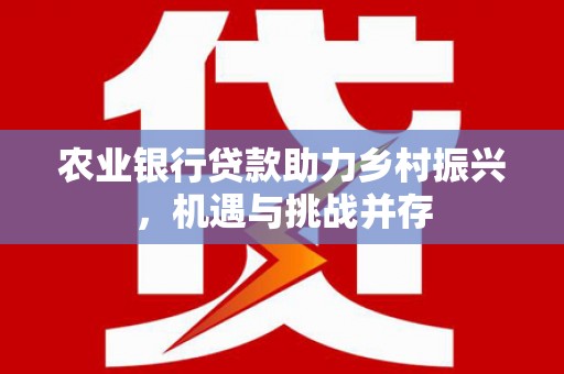美姑农业银行贷款助力乡村振兴，机遇与挑战并存